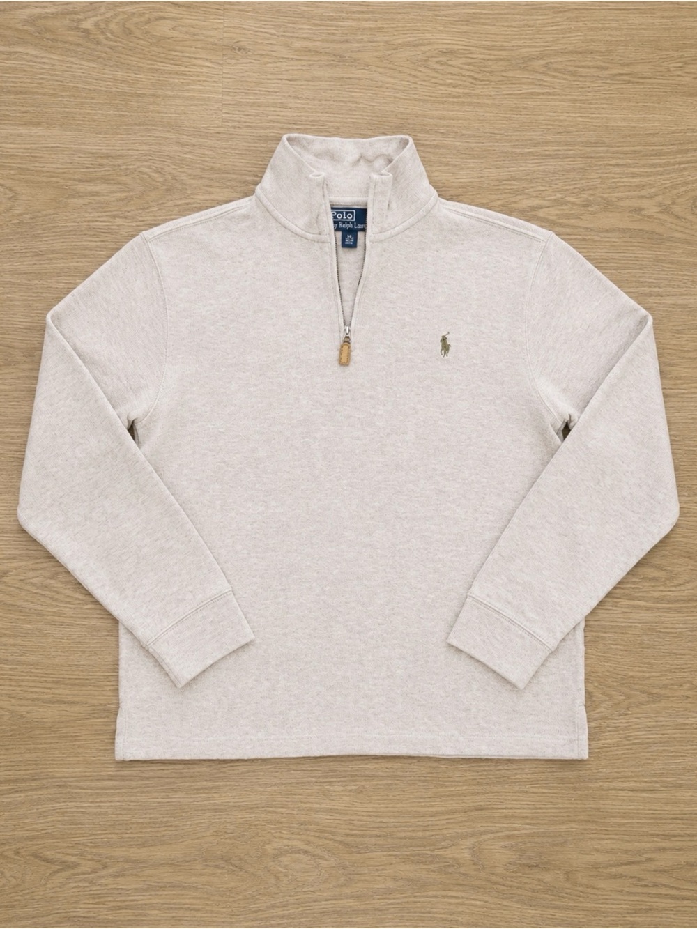 Polo by Ralph Lauren Men's Light Cream Quarter-Zip Sweater